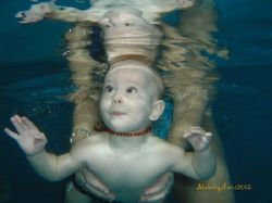 Young future diver during babyswimming.
 by Maraczi Laszlo 